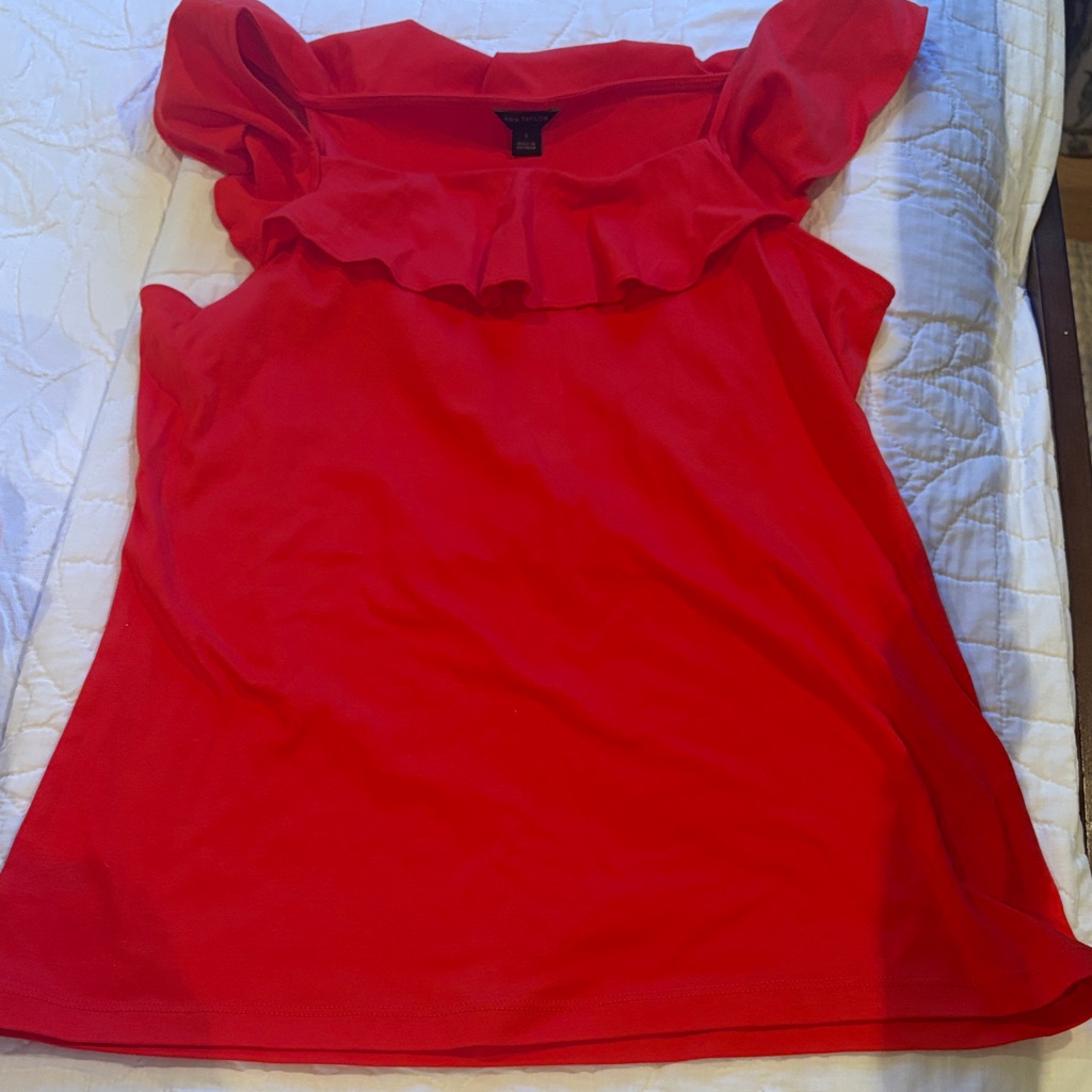 Ann Taylor Scarlet Ruffle Blouse